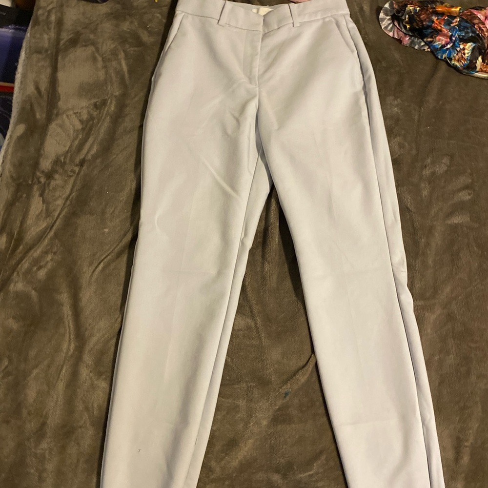 Very light blue slacks
